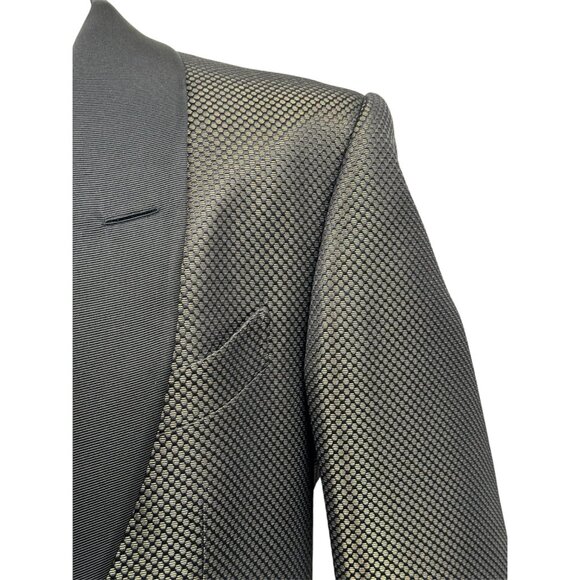 Tom Ford - Two Tone Black and Gold Shimmer Dinner Jacket - Picture 6 of 16